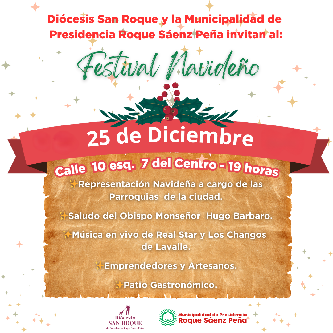 El 25 de diciembre se realizará el “Festival Navideño” en Sáenz Peña